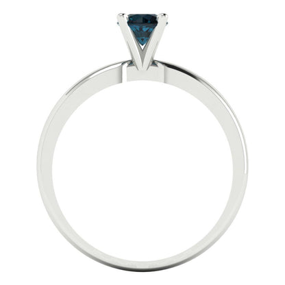0.5 cttw Natural London Blue Topaz Solitaire  Engagement Ring - Solid Gold (Round Cut,5.0mm)