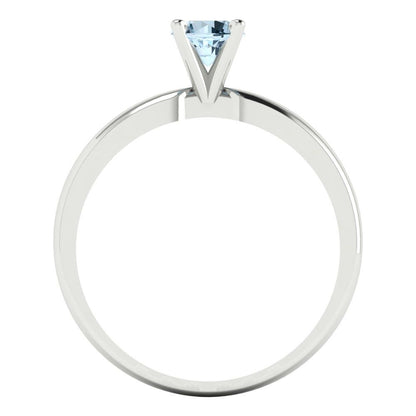 0.5 cttw Natural Swiss Blue Topaz Solitaire  Engagement Ring - Solid Gold (Round Cut,5.0mm)