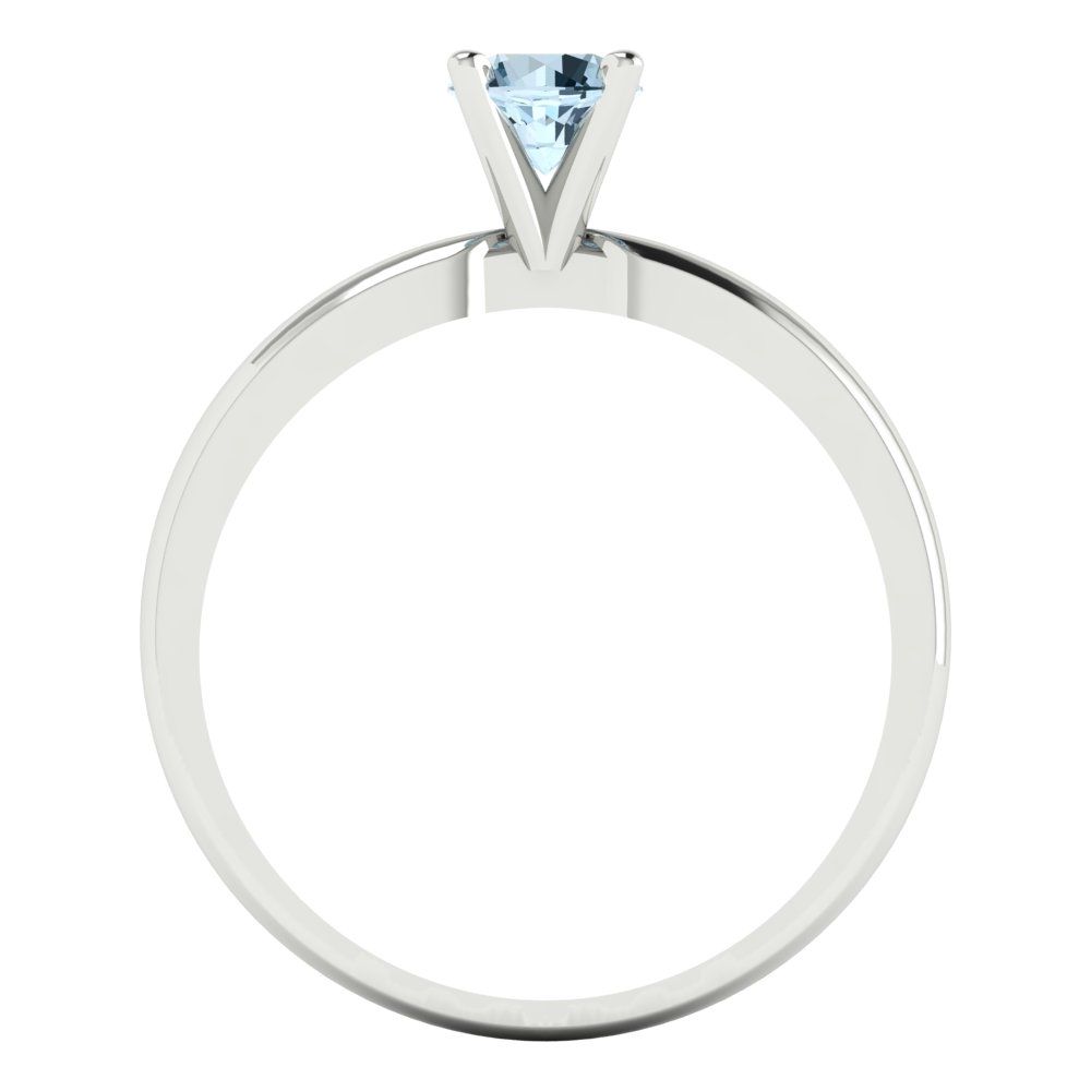 0.5 cttw Natural Sky Blue Topaz Solitaire  Engagement Ring - Solid Gold (Round Cut,5.0mm)