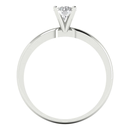 0.5 cttw White Sapphire Solitaire  Engagement Ring - Solid Gold (Round Cut,5.0mm)