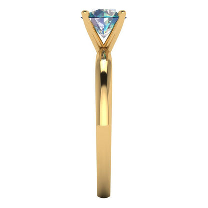 1 cttw Blue Moissanite Solitaire  Engagement Ring - Solid Gold (Round Cut,6.5mm)