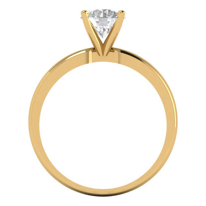 1 cttw Certified Moissanite Solitaire  Engagement Ring - Solid Gold (VVS1, D-F,Round Cut,6.5mm)