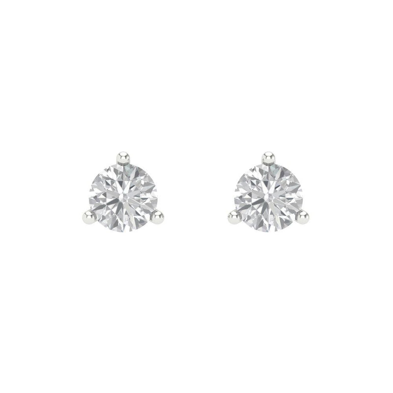 1 ct Brilliant Round Cut Solitaire Studs Natural Diamond Stone Clarity SI1-2 Color G-H White Gold Earrings Screw back