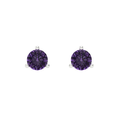 1 ctw Alexandrite Studs Earrings | 5mm Round Cut White Gold Screw back | June Birthstone