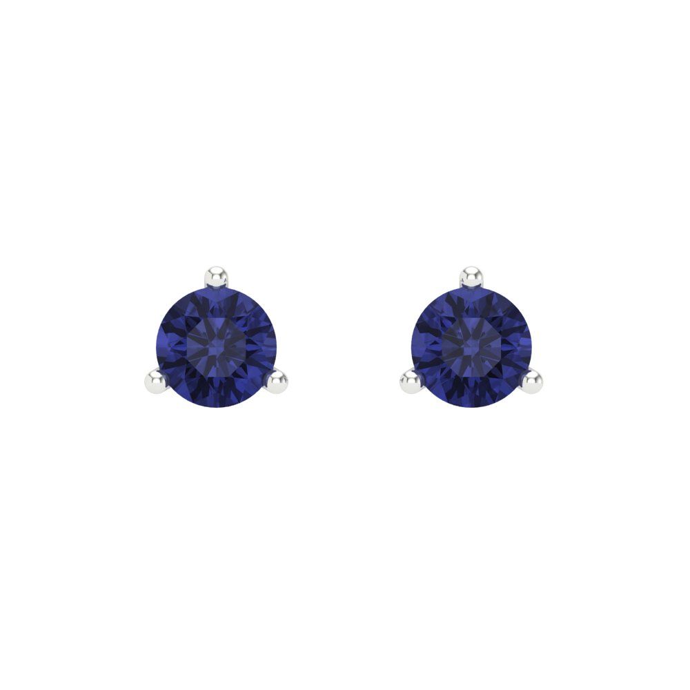 1 ctw Tanzanite Studs Earrings | 5mm Round Cut White Gold Screw back | December Birthstone