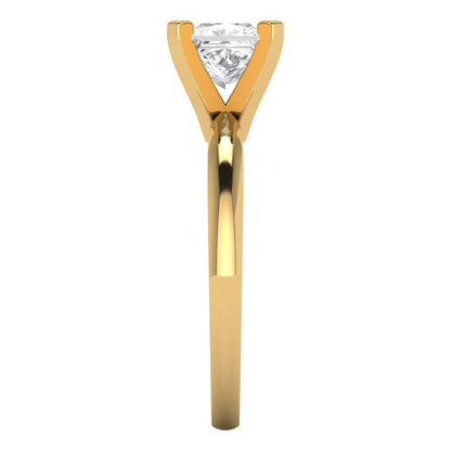 1 cttw Certified Moissanite Solitaire  Engagement Ring - Solid Gold (VVS1, D-F,Princess Cut,5.5mm)