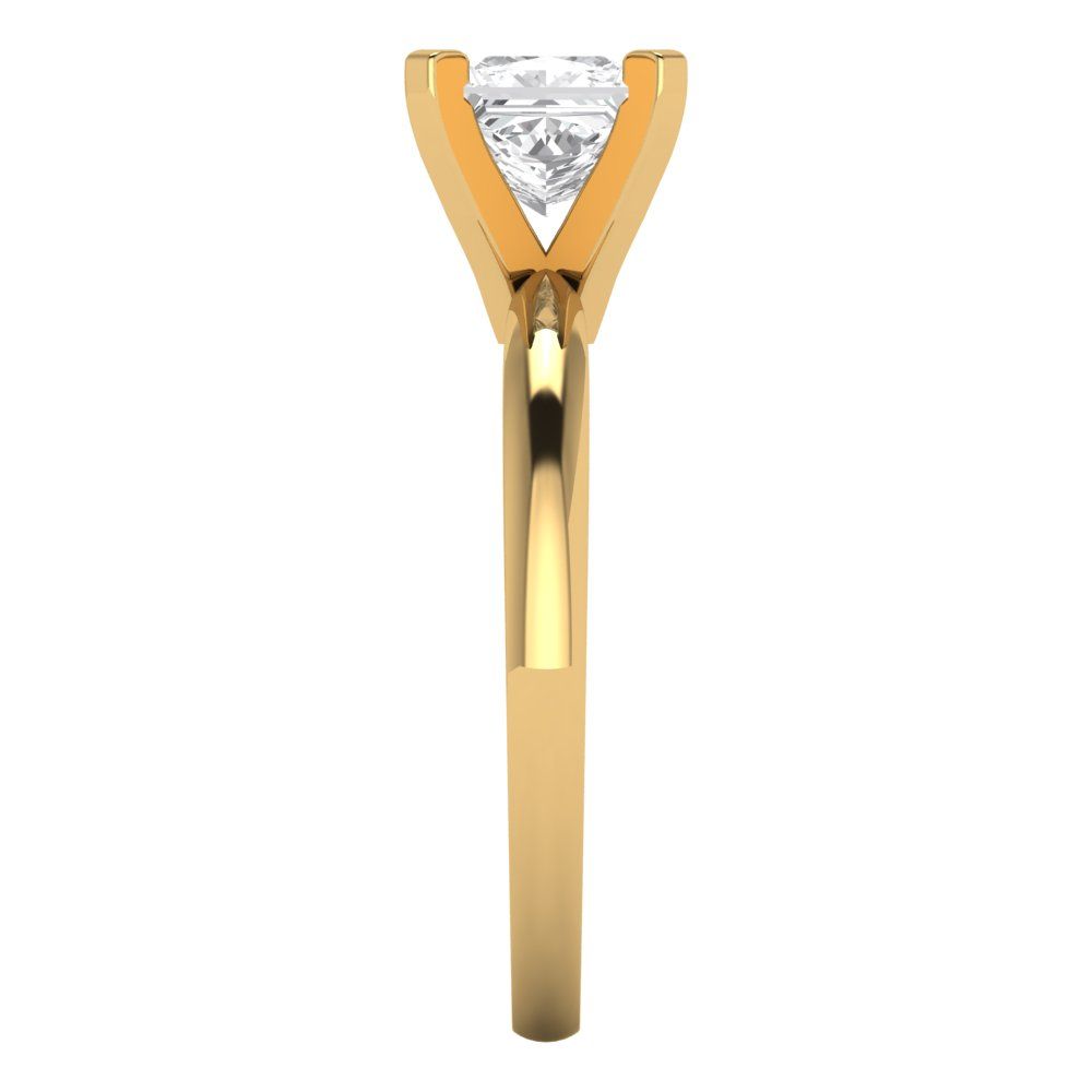 1 cttw White Sapphire Solitaire  Engagement Ring - Solid Gold (Princess Cut,5.5mm)