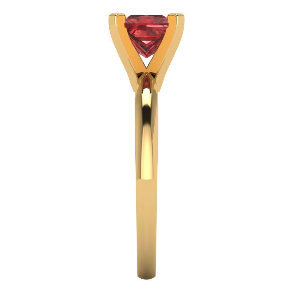 1 cttw Natural Garnet Solitaire  Engagement Ring - Solid Gold (Princess Cut,5.5mm)