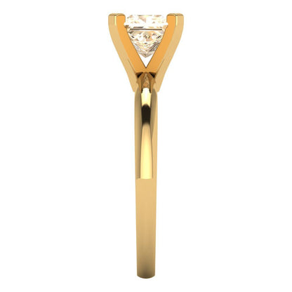 1 cttw Natural Morganite Solitaire  Engagement Ring - Solid Gold (Princess Cut,5.5mm)