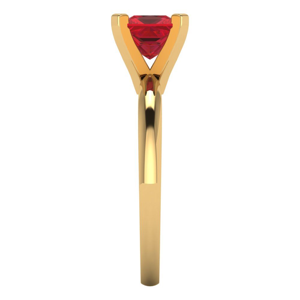 1 cttw Simulated Pink Tourmaline Solitaire  Engagement Ring - Solid Gold (Princess Cut,5.5mm)