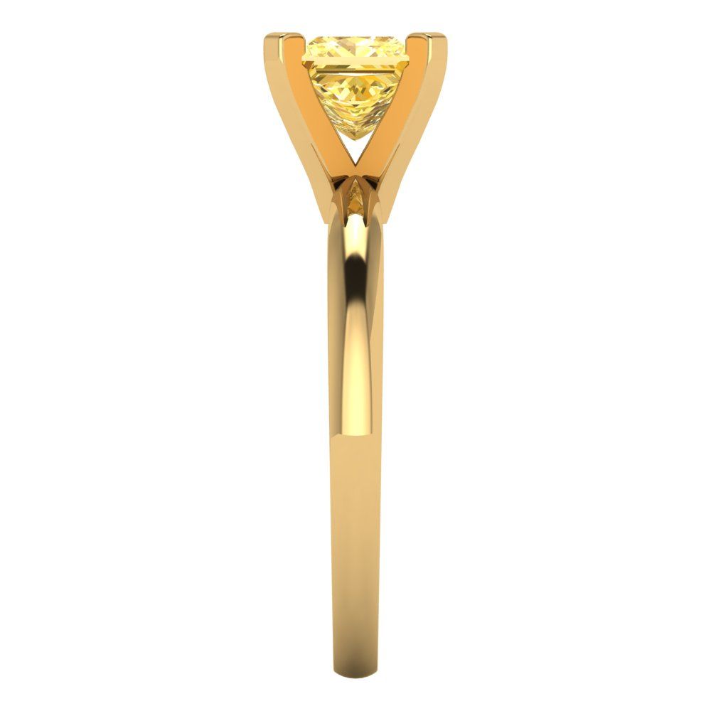 1 cttw Natural Citrine Solitaire  Engagement Ring - Solid Gold (Princess Cut,5.5mm)