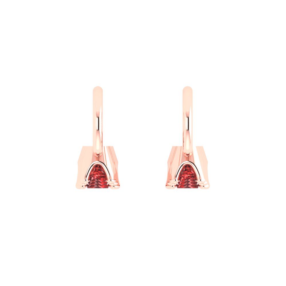 1.06 ctw Garnet Drop Dangle Earrings | 4mm Round Cut White Gold Lever Back | January Birthstone