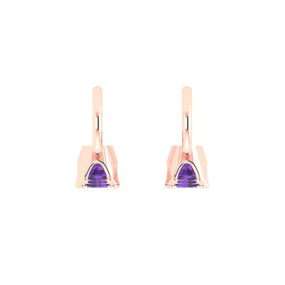 1.06cttw Amethyst Gold-Plated 925 Silver Lever Back Drop Dangle Earrings