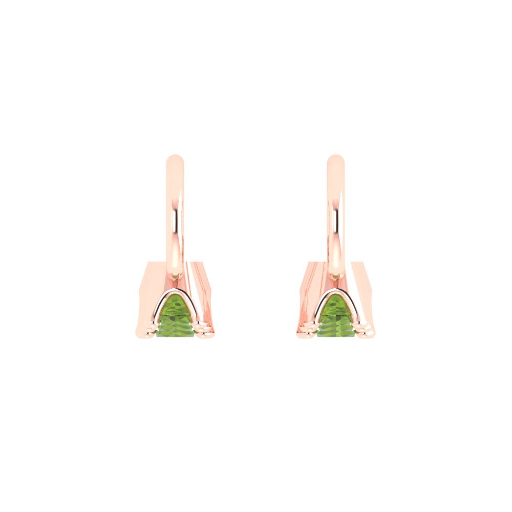 1.06 ctw Peridot Drop Dangle Earrings | 4mm Round Cut White Gold Lever Back | August Birthstone
