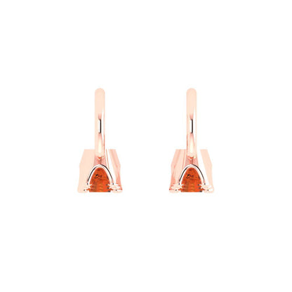 1.06 ctw Red Zirconia Drop Dangle Earrings | 4mm Round Cut White Gold Lever Back | April Birthstone