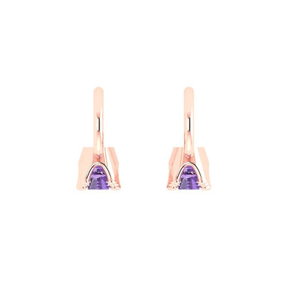 1.06 ctw Alexandrite Drop Dangle Earrings | 4mm Round Cut White Gold Lever Back | June Birthstone