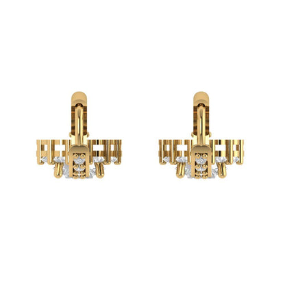 2.235 ctw Moissanite Drop Dangle Earrings | 6mm Round Cut White Gold Lever Back | April Birthstone
