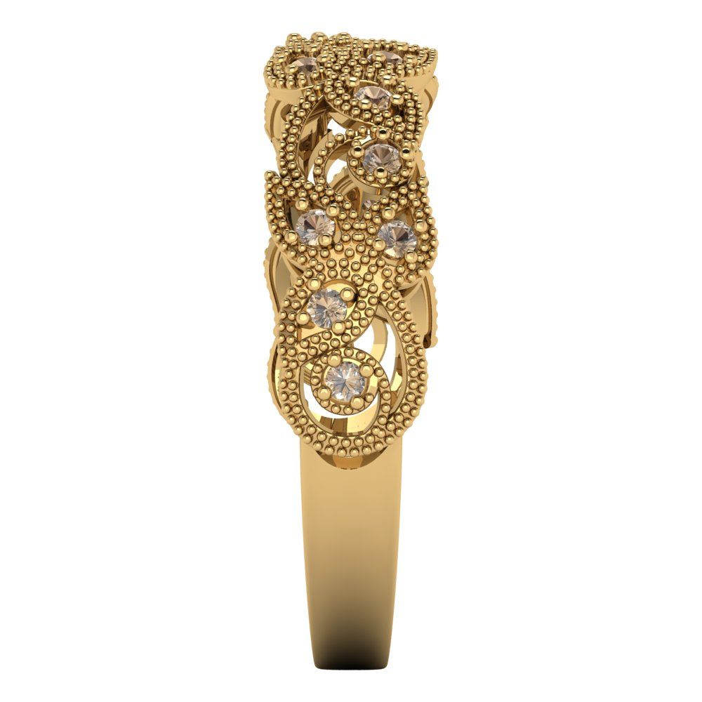 0.17 cttw Yellow Moissanite Round Cut Yellow Gold Eternity Wedding Band