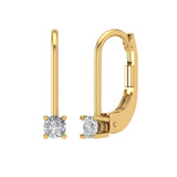 0.5 ct Brilliant Round Cut Drop Dangle Natural Diamond Stone Clarity SI1-2 Color G-H Yellow Gold Earrings Lever Back