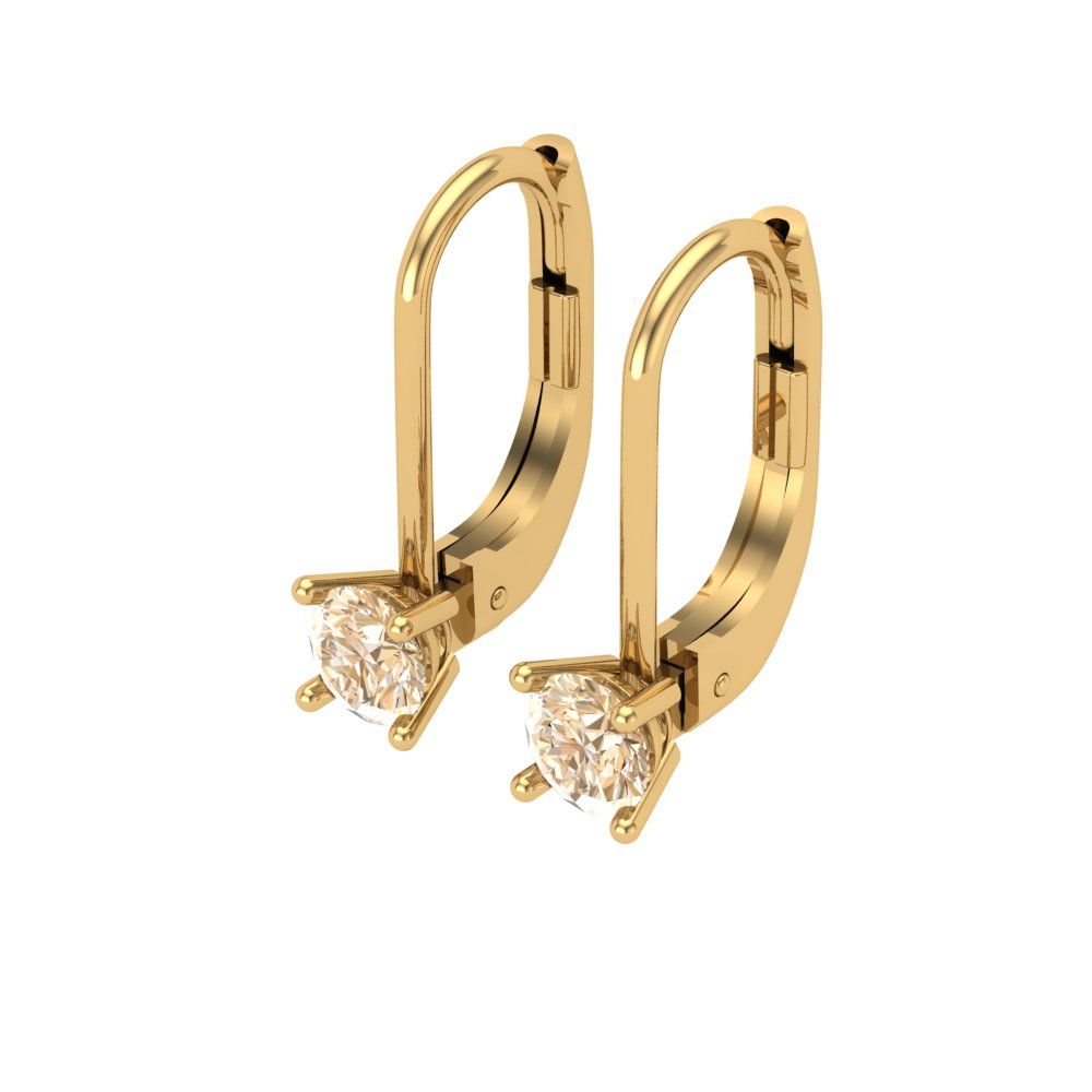0.5 ctw Morganite Drop Dangle Earrings | 4.0mm Round Cut White Gold Lever Back | February Birthstone