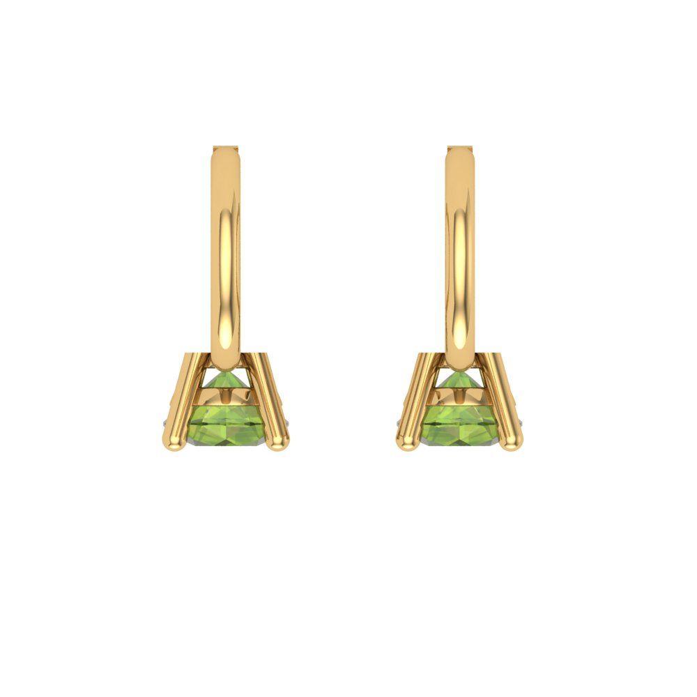 0.5 ctw Peridot Drop Dangle Earrings | 4.0mm Round Cut White Gold Lever Back | August Birthstone