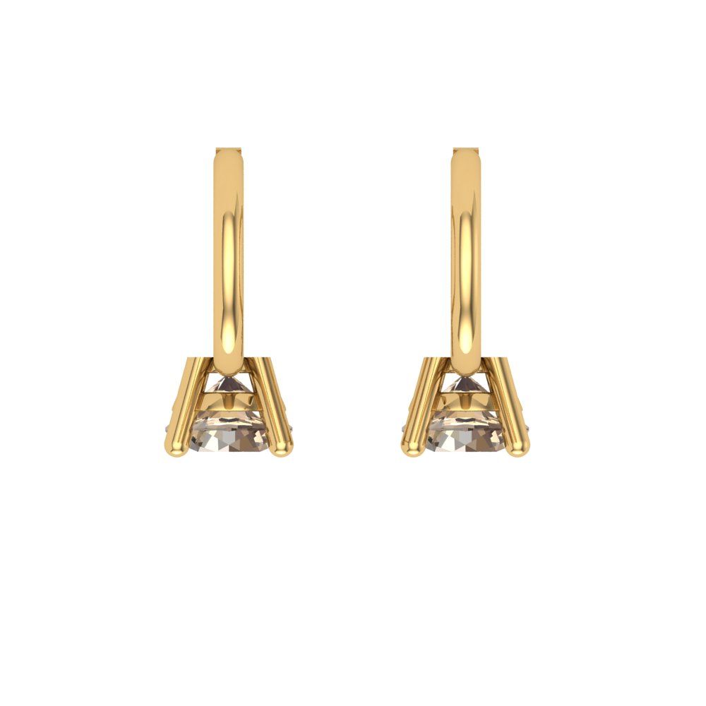 0.5 ctw Yellow Moissanite Drop Dangle Earrings | 4.0mm Round Cut White Gold Lever Back | April Birthstone