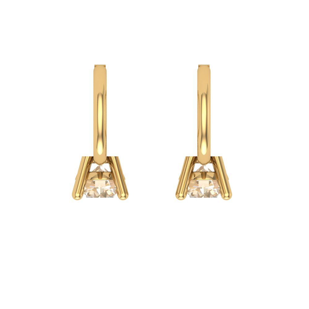 0.5 ctw Morganite Drop Dangle Earrings | 4.0mm Round Cut White Gold Lever Back | February Birthstone