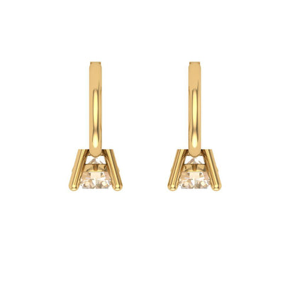 0.5 ctw Morganite Drop Dangle Earrings | 4.0mm Round Cut White Gold Lever Back | February Birthstone