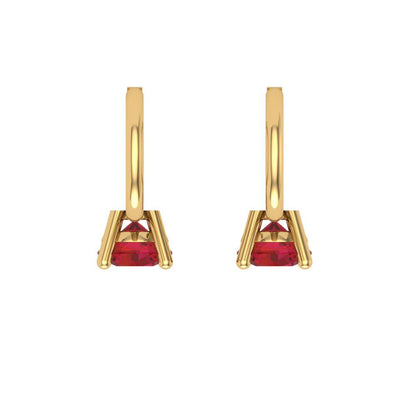 0.5 ctw Pink Tourmaline Drop Dangle Earrings | 4.0mm Round Cut White Gold Lever Back | April Birthstone