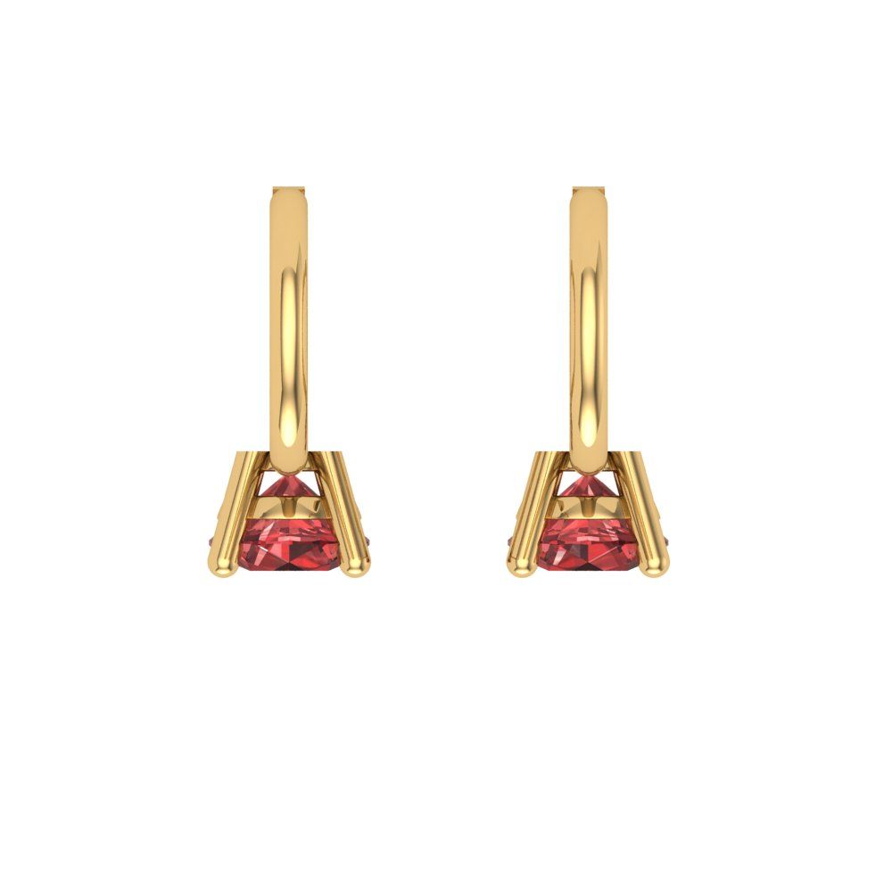 0.5 ctw Garnet Drop Dangle Earrings | 4.0mm Round Cut White Gold Lever Back | January Birthstone