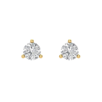 1 ctw Moissanite Studs Earrings | 5mm Round Cut White Gold Screw back | April Birthstone