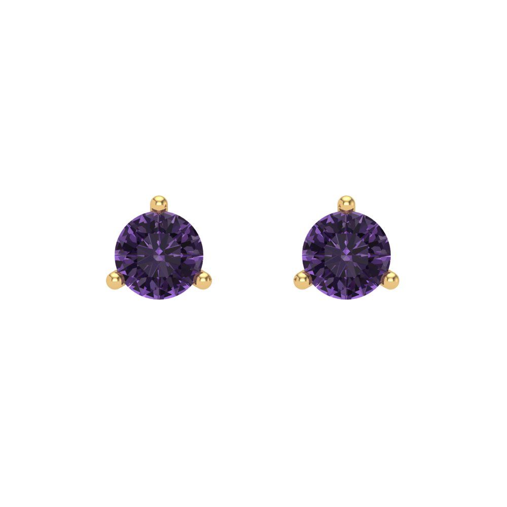 1cttw Alexandrite Gold-Plated 925 Silver Screw Back Stud Earrings
