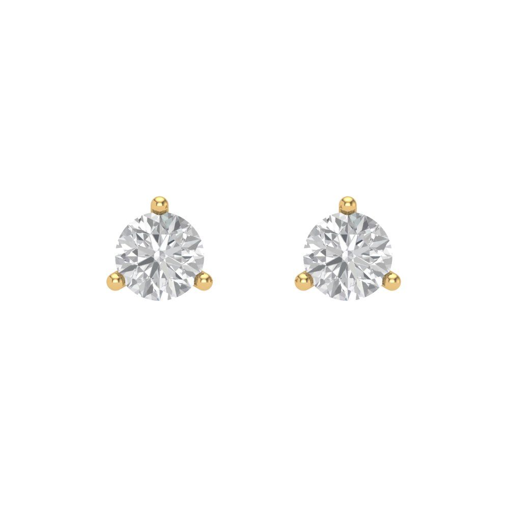 1 ctw White Sapphire Studs Earrings | 5mm Round Cut White Gold Screw back | April Birthstone