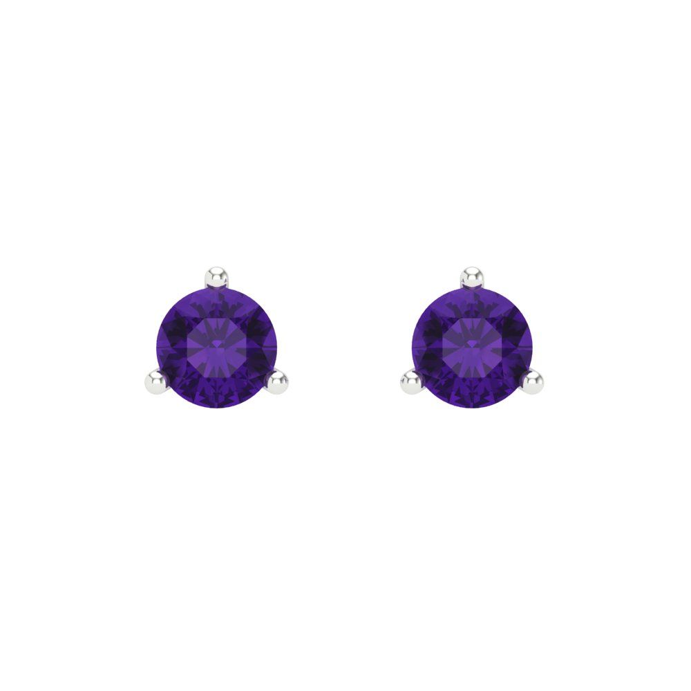 0.5cttw Amethyst Gold-Plated 925 Silver Screw Back Stud Earrings