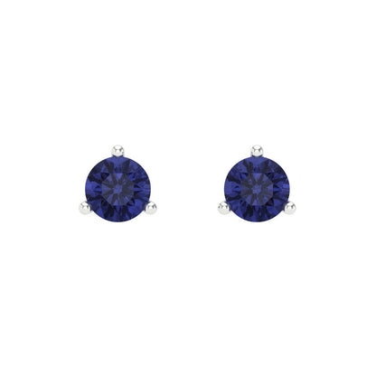 0.5 ctw Tanzanite Studs Earrings | 4.0mm Round Cut White Gold Screw back | December Birthstone