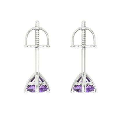 0.5cttw Alexandrite Gold-Plated 925 Silver Screw Back Stud Earrings