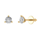 0.5 ct Brilliant Round Cut Studs Natural Diamond Stone Clarity SI1-2 Color G-H Yellow Gold Earrings Screw back