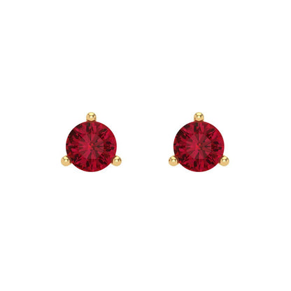 0.5 ctw Pink Tourmaline Studs Earrings | 4.0mm Round Cut White Gold Screw back | April Birthstone