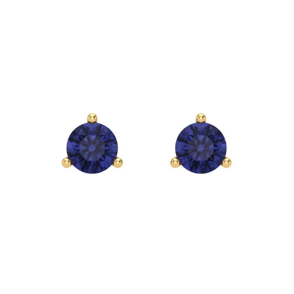 0.5 ctw Tanzanite Studs Earrings | 4.0mm Round Cut White Gold Screw back | December Birthstone
