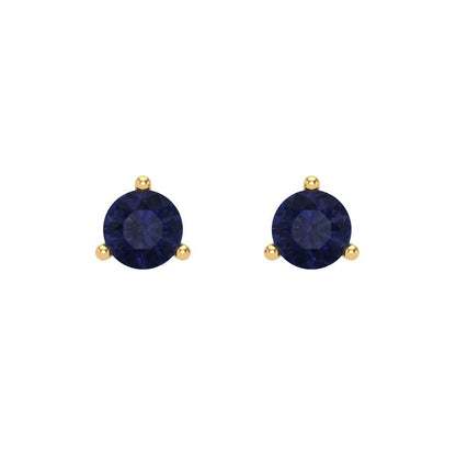 0.5 ctw Blue Sapphire Studs Earrings | 4.0mm Round Cut White Gold Screw back | September Birthstone