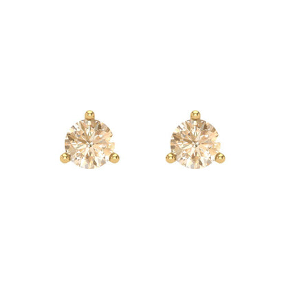0.5 ctw Morganite Studs Earrings | 4.0mm Round Cut White Gold Screw back | February Birthstone
