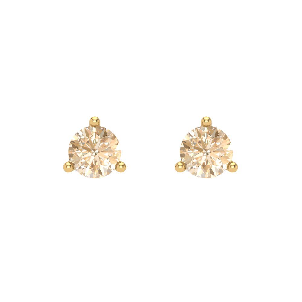 0.5 ctw Morganite Studs Earrings | 4.0mm Round Cut White Gold Screw back | February Birthstone