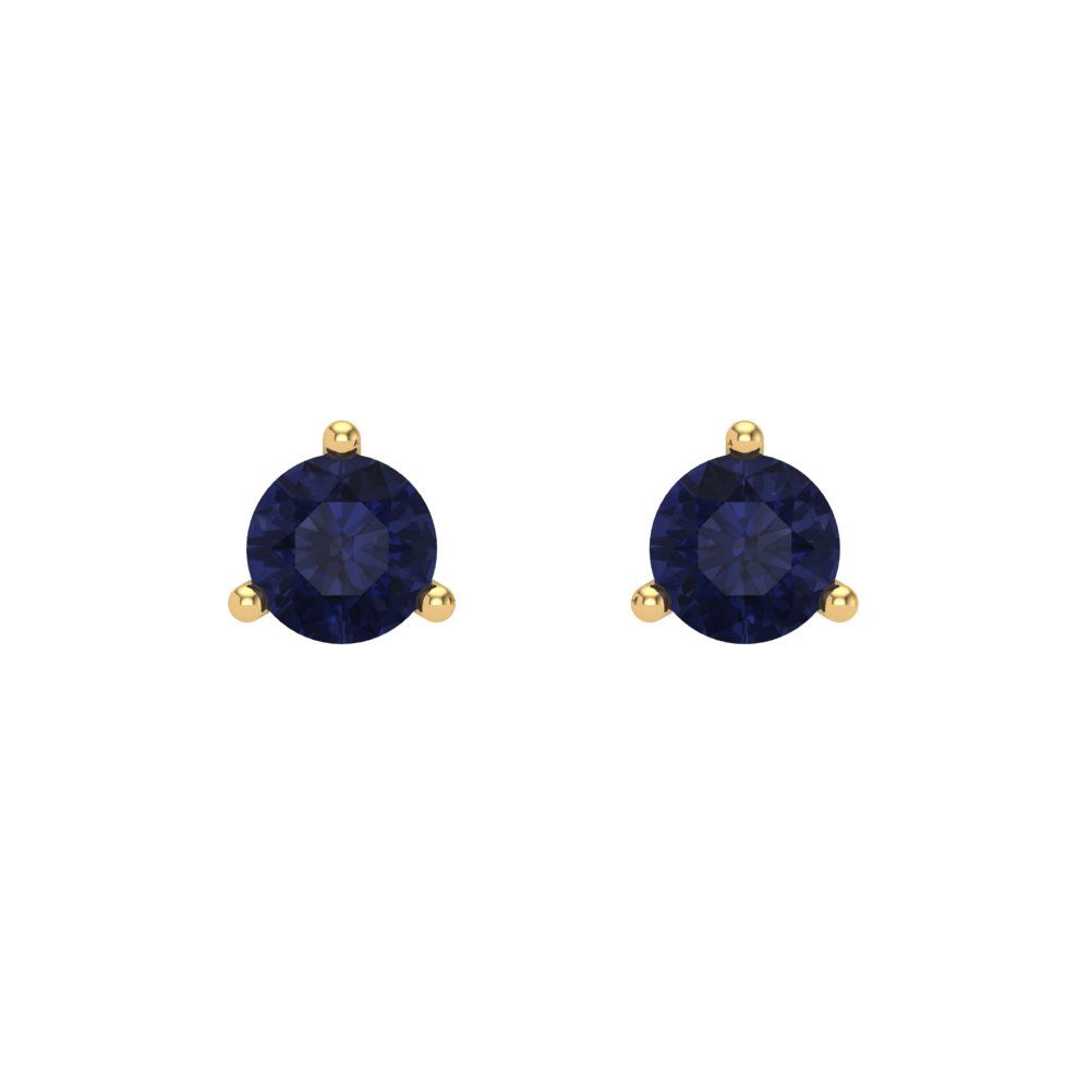 0.5 ctw Blue Sapphire Studs Earrings | 4.0mm Round Cut White Gold Screw back | September Birthstone