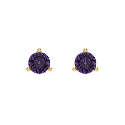 0.5cttw Alexandrite Gold-Plated 925 Silver Screw Back Stud Earrings