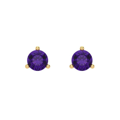 0.5cttw Amethyst Gold-Plated 925 Silver Screw Back Stud Earrings
