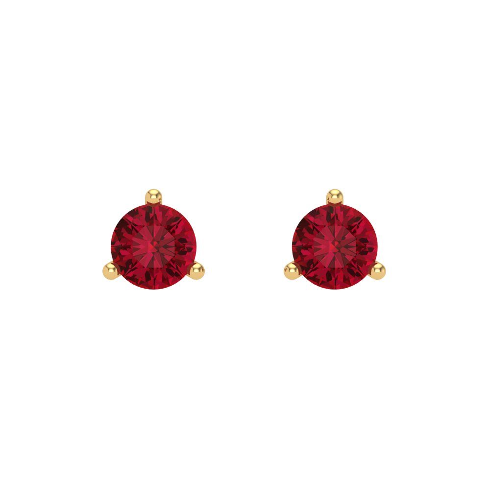 0.5 ctw Pink Tourmaline Studs Earrings | 4.0mm Round Cut White Gold Screw back | April Birthstone