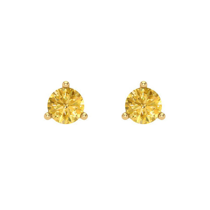 0.5 ctw Citrine Studs Earrings | 4.0mm Round Cut White Gold Screw back | November Birthstone