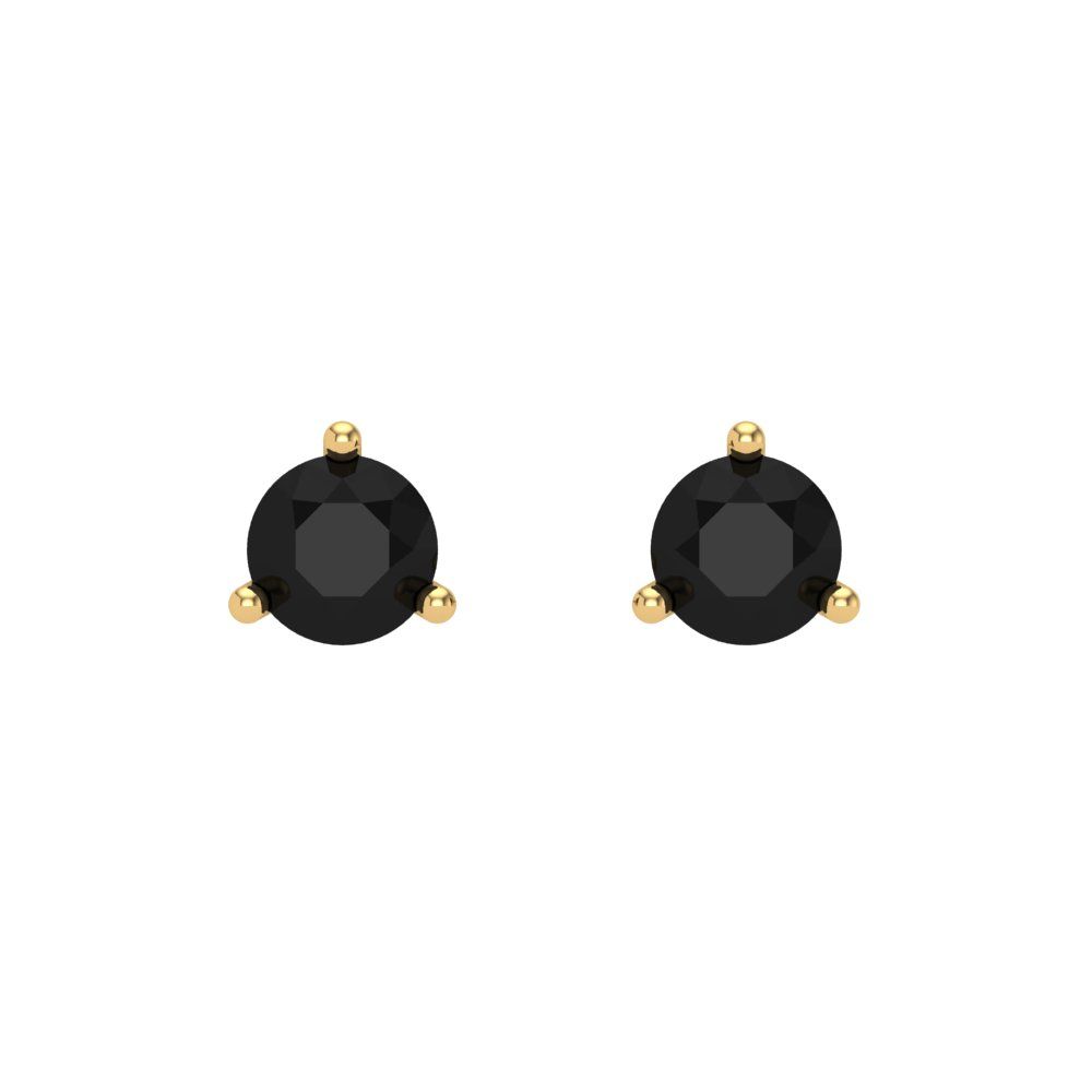 0.5 ctw Onyx Studs Earrings | 4.0mm Round Cut White Gold Screw back | July Birthstone