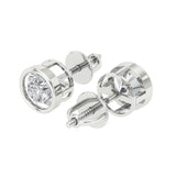 1 ct Brilliant Round Cut Studs Natural Diamond Stone Clarity SI1-2 Color G-H White Gold Earrings Screw back