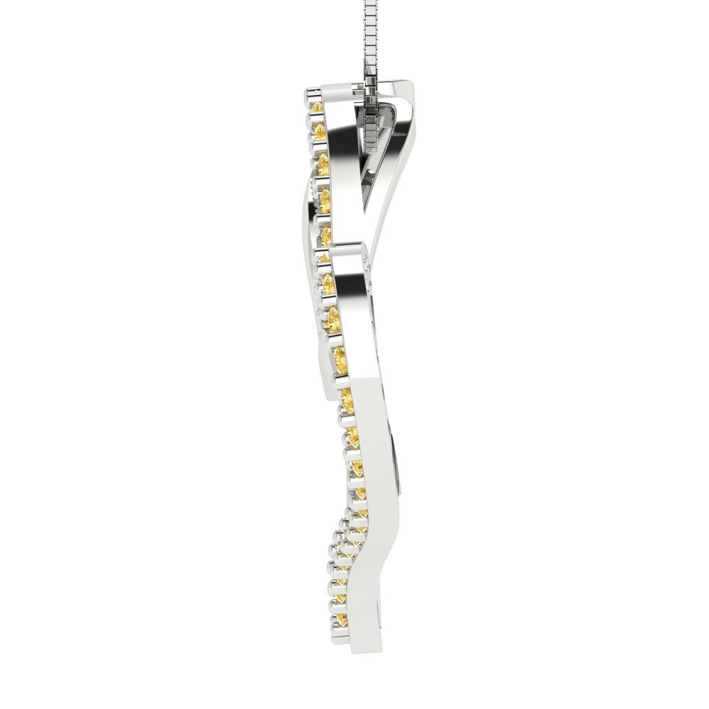 0.31cttw Round Cut Citrine Gold-Plated 925 Silver Pendant and 16" Box-Chain Necklace